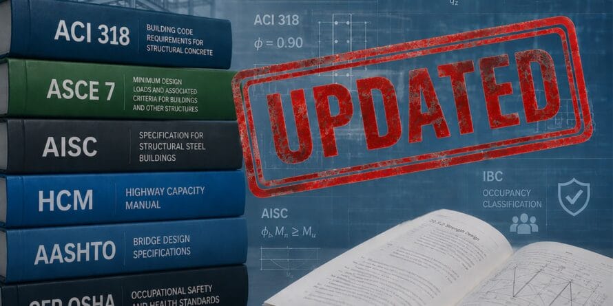 NCEES Civil PE Exam specification changes - man studying in a library - insights from Petro Publications.