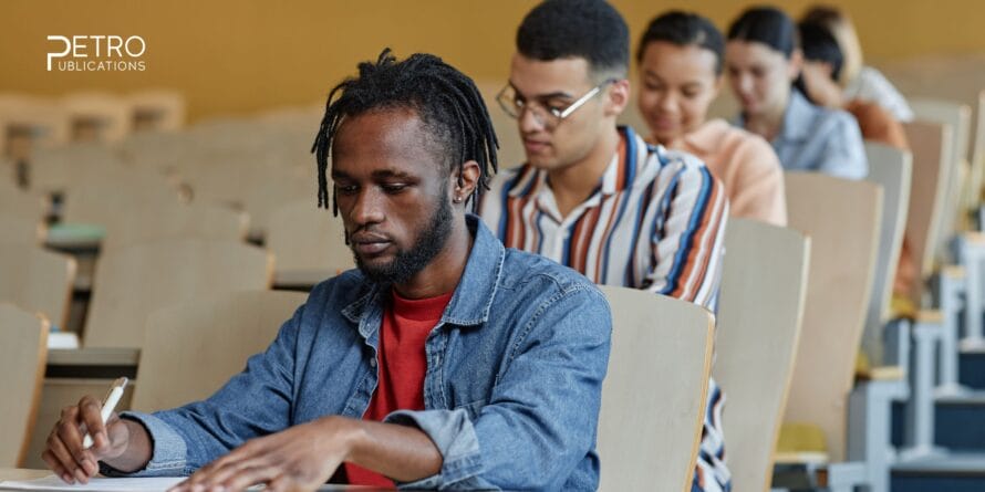 Students taking an exam - what is the PE Exam - insights from Petro Publications.